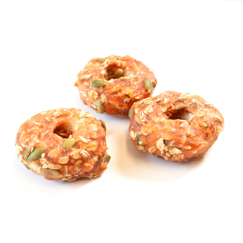 collagen donut coated chicken with pumpkin seeds and oats