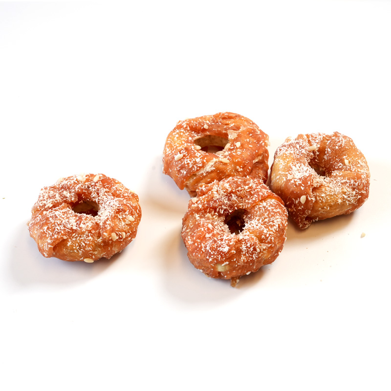 collagen donut wrapped chicken with coconuts and sesame seeds