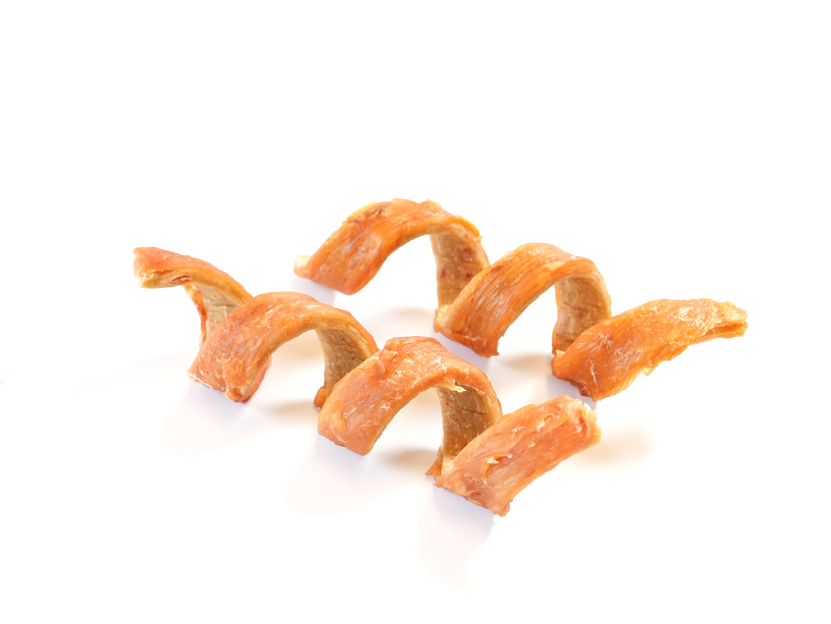 collagen spiral wrapped chicken