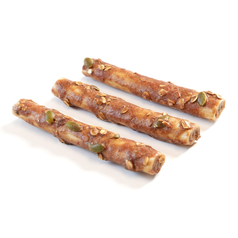 collagen sticks coated beef with oats and pumpkin seeds