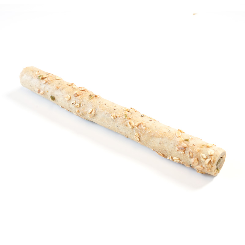 collagen-filled sticks coated chicken with  pumpkin seeds and oats