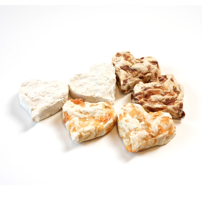 fermented rawhide heart-shaped biscuits