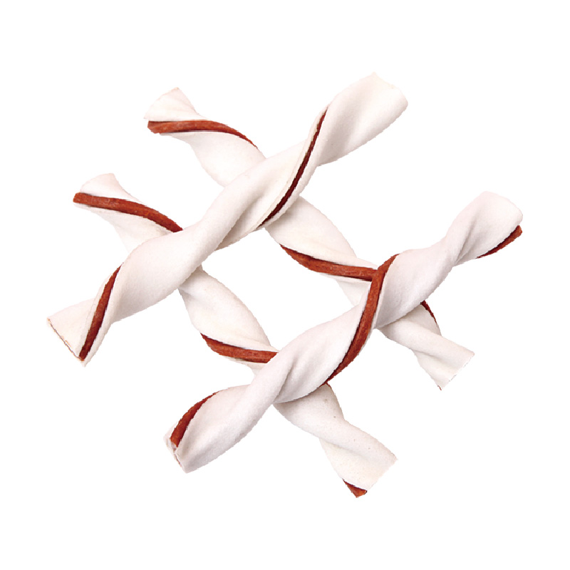 BLEACHED RAWHIDE TWIST WITH SWEET POTATO INSERT DUCK