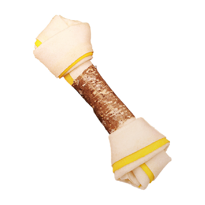 DOUBLE COLORS KNOTTED BONE WRAPPED SALMON SKIN